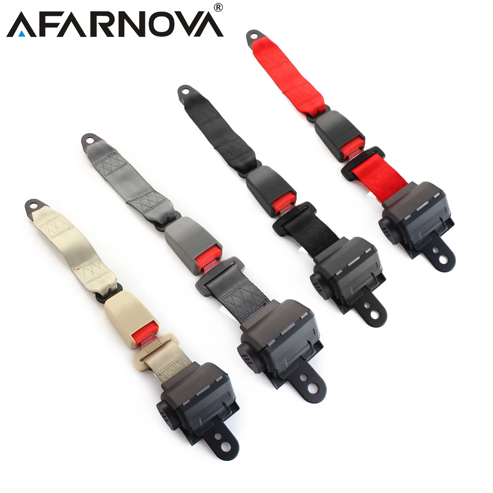 Afarnova Car Safety Belt Seat 2 Points Bus Lap Belt Retractable Seat Belt For Car Universal Adjustable interior replacement part