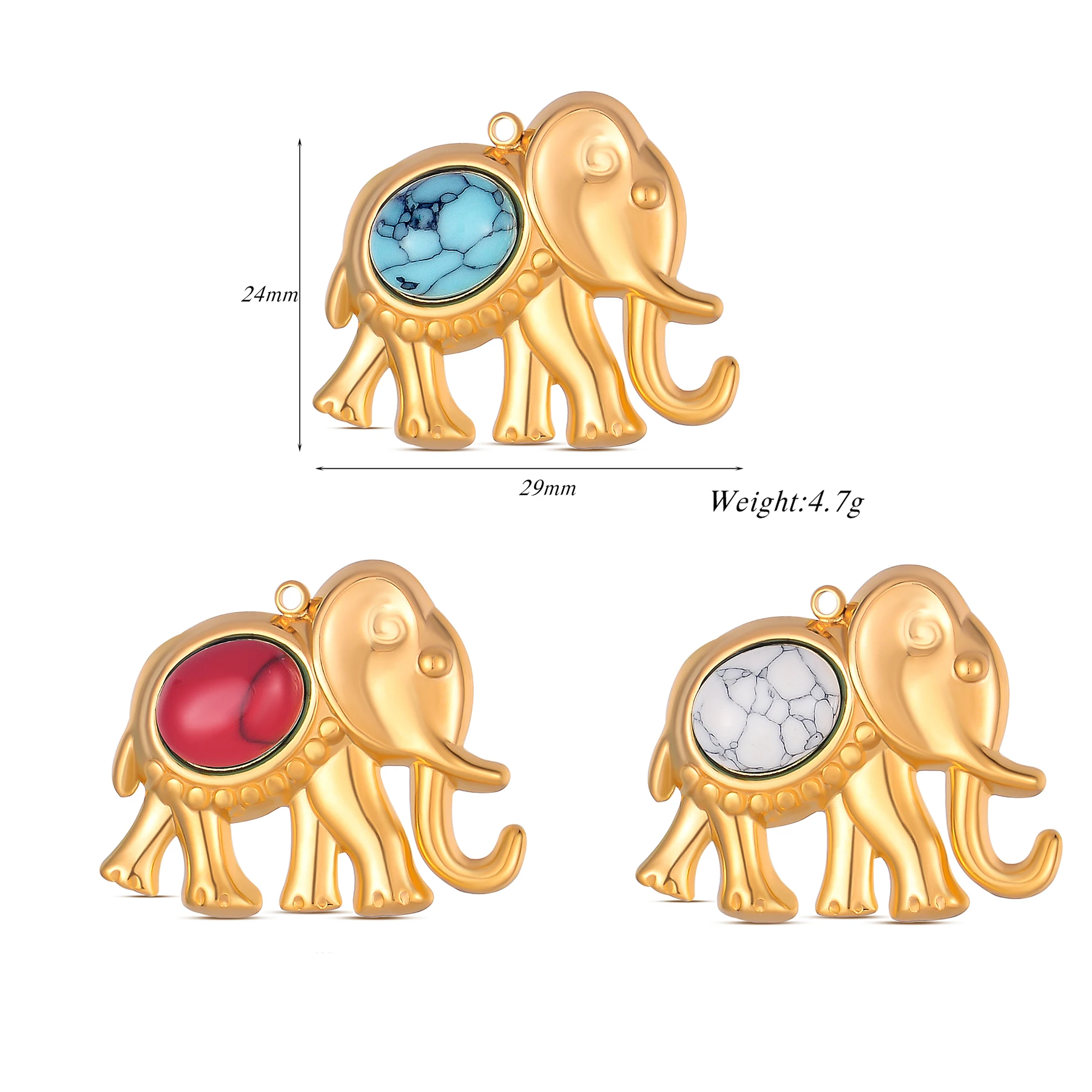 

10 шт., оптовая продажа, позолоченные подвески в виде слонов из нержавеющей стали для самостоятельного изготовления ювелирных изделий, ожерелье, серьги, подвески, аксессуары