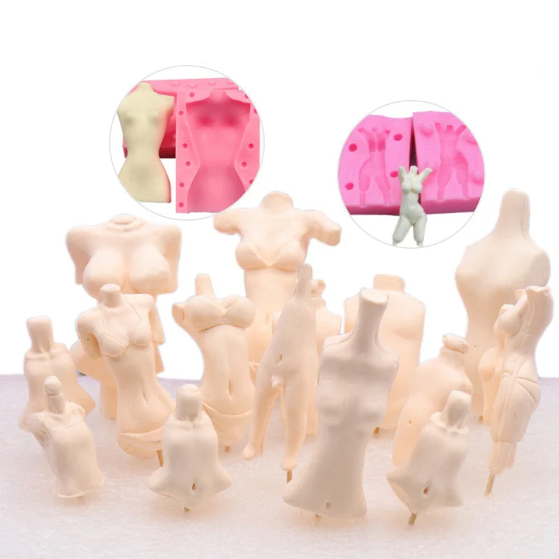 Ultralight Clay Silicone Human Body Mold DIY Handmade Soft Pottery Hand Puppet Doll Silicone Hands and Feet Leg Body Art Tools