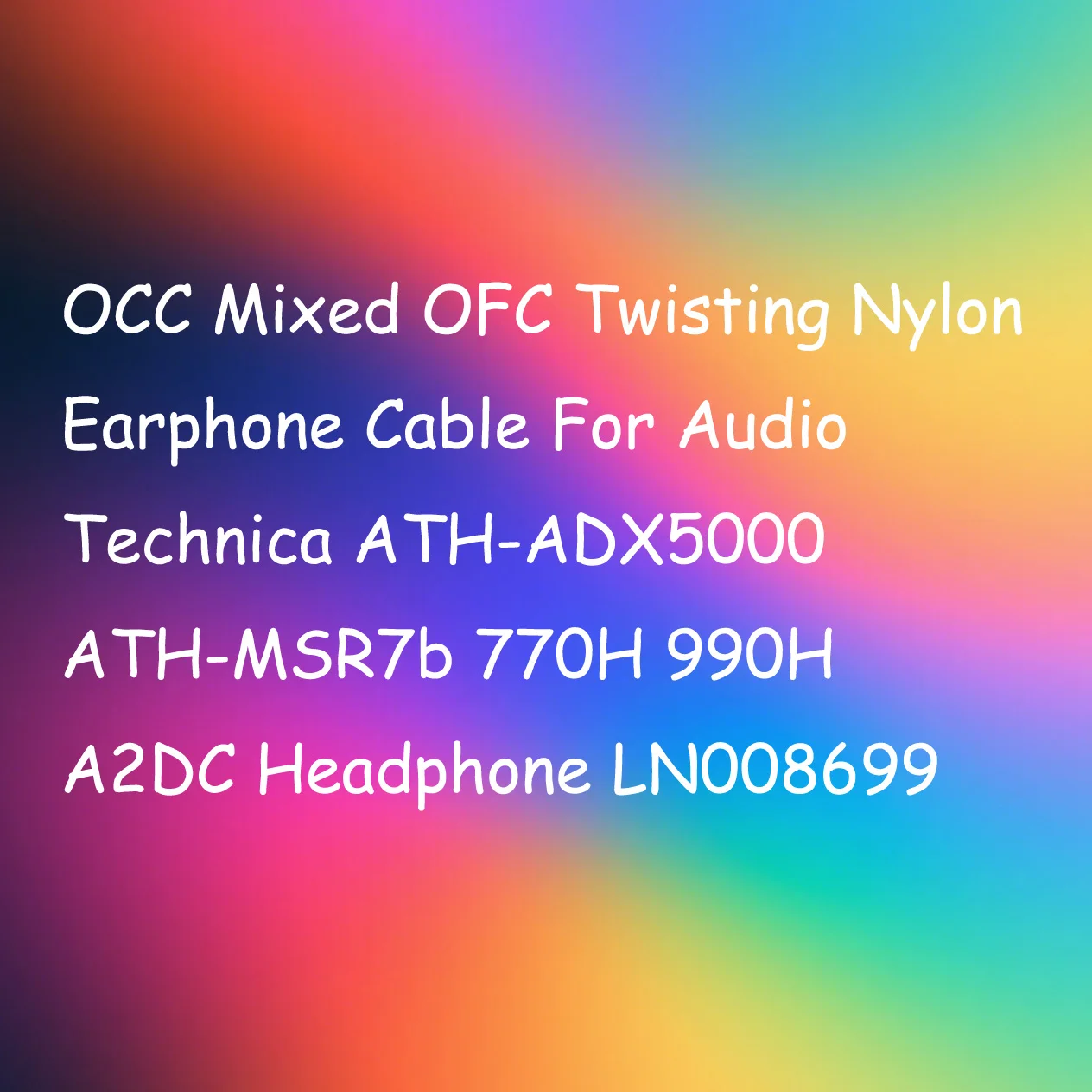 OCC Mixed OFC Twisting Nylon Kopfhörerkabel für Audio Technica ATH-ADX5000 ATH-MSR7b 770H 990H A2DC Kopfhörer LN008699