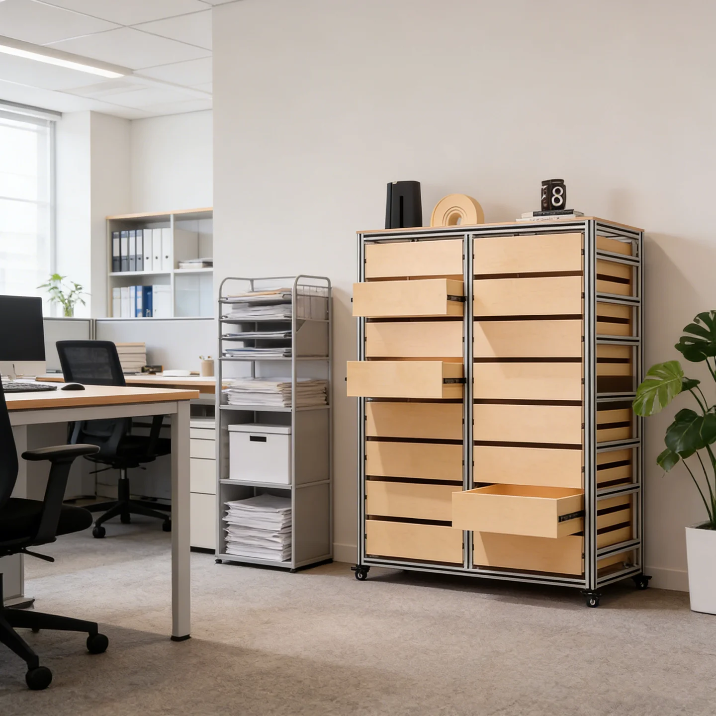 CX Multifunctional Storage Edge, Multi-Layer Drawer Office File Locker