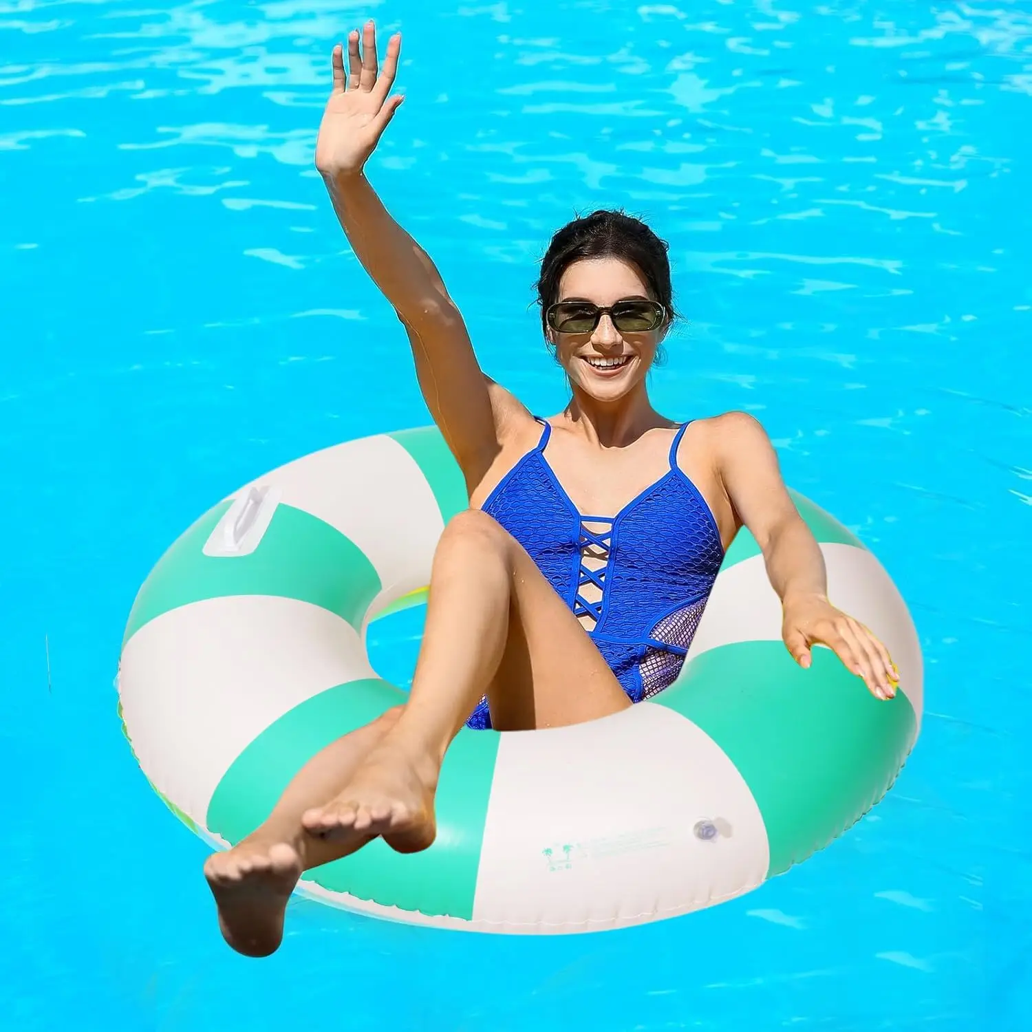 2PCS Large Swimming Pool Tubes Inflatable Pool Floats for Adult Swim Ring Floaties Inflatable Swimming Pool Raft Summer Beach Lo