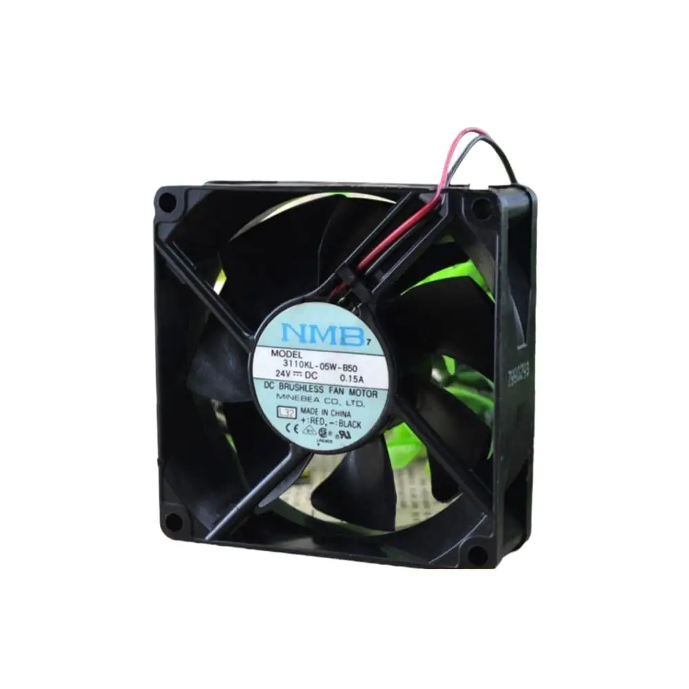 

3110KL-05W-B50 24V 80mm 8cm Case Fan for NMB 0.15A 80X80X25mm 2-Wire Converter Cooling Dual Ball Bearing