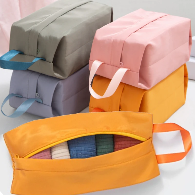 Portable Travel Cosmetic Organizer Bag Folding Zipper Wash Bag Socks Underwear Storage Pouch for Travel Suitcase Finishing Bag