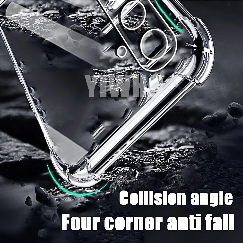 وسادة هوائية شفافة حافظة هاتف لهاتف سامسونج جالاكسي S24 FE S23 S22 S21 S25 Ultra Plus + غطاء خلفي مقاوم للصدمات من البولي يوريثان الحراري الناعم