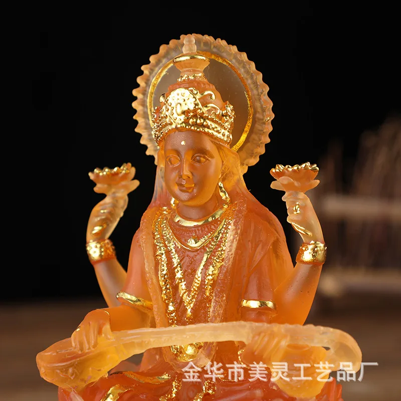 Saraswati Statue Resin Decor Hindu Goddess Figurine Home Ornament Dropshipping