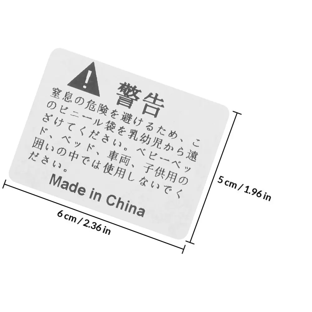 1 Roll Anti-Suffocation Sticker Pack Strong Stickiness Easy-to-Read Eye-Catching Warning Labels for Packing and Shipping