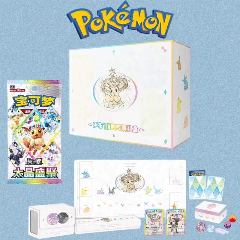 Предзаказ: Новый подарочный набор Pokemon Sylveon Eevee на упрощенном китайском языке, эксклюзивная флеш-карта Sylveon, карта PTCG