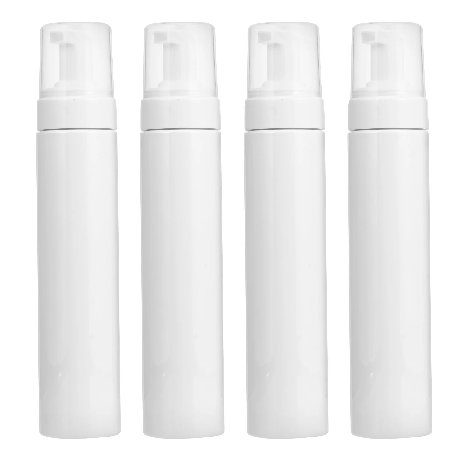 

4 Pcs Travel Pump Bottle 250ml Foam Dispenser Foaming Empty Dispensing White Plastic Refillable
