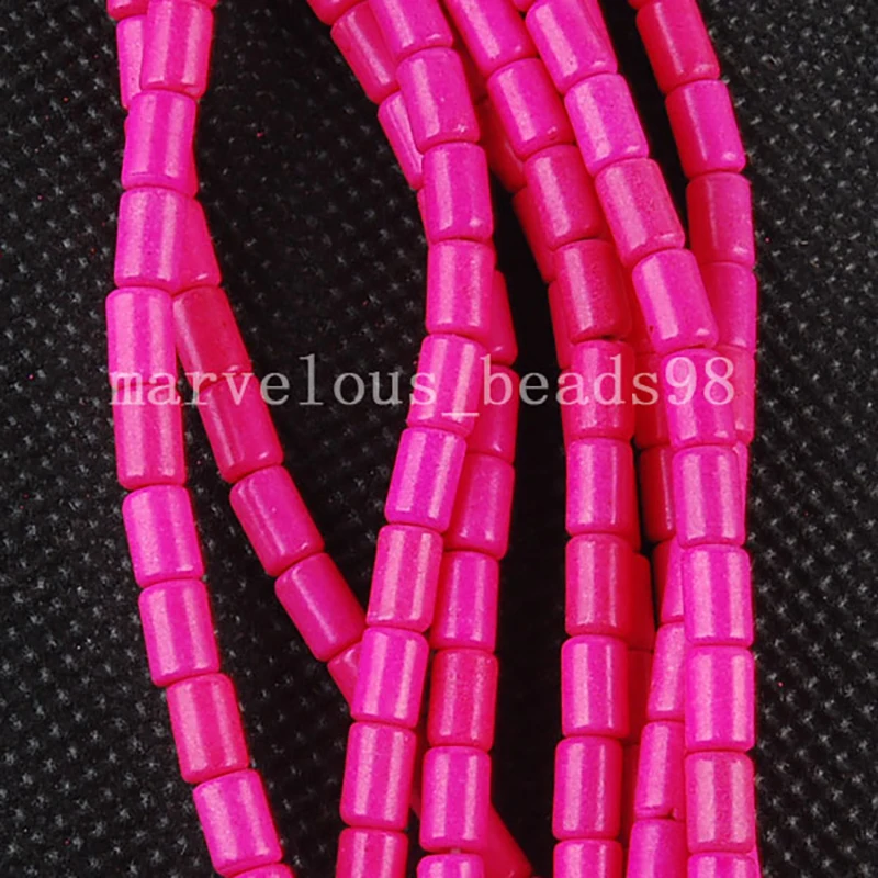 3x5mm Howlite Howlite Column Women men Spacers Loose Bead G6197