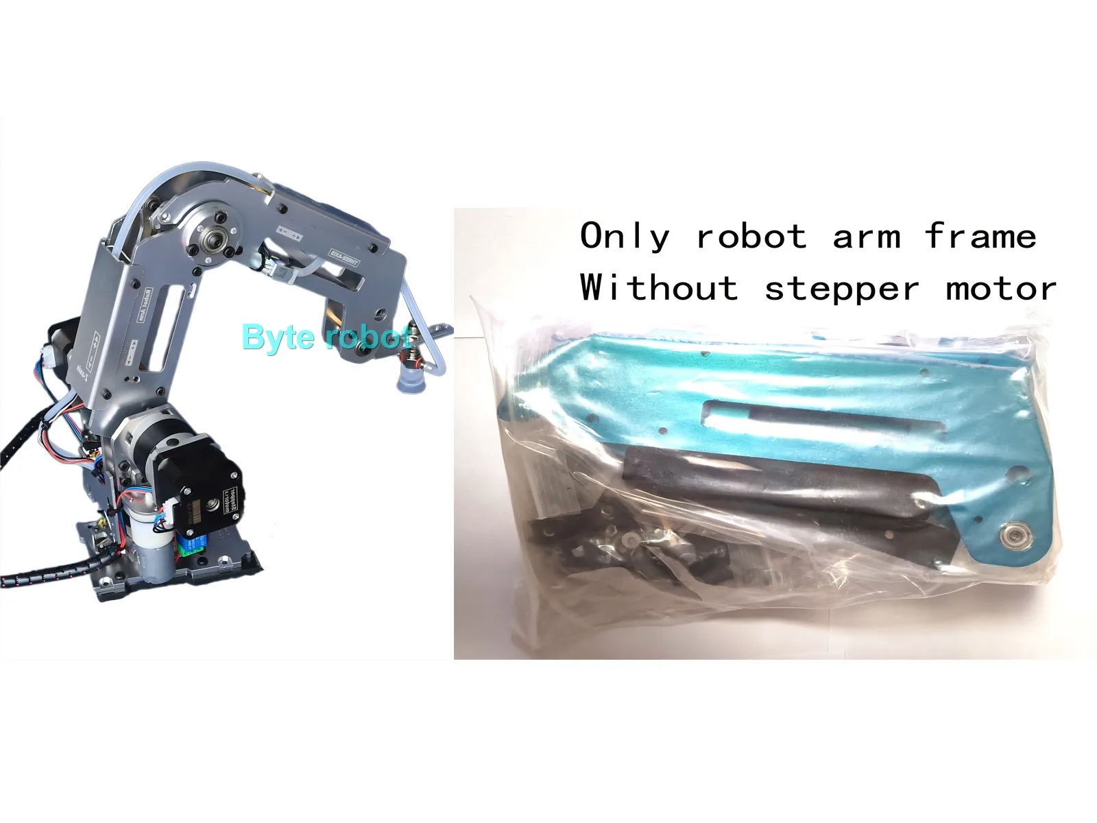 Full Metal Stepper Robot Arm 4 Aixs Mechanical Arm Bracket Sliding Table Unassembled Kit for Industrial Robot Model Stepper Claw