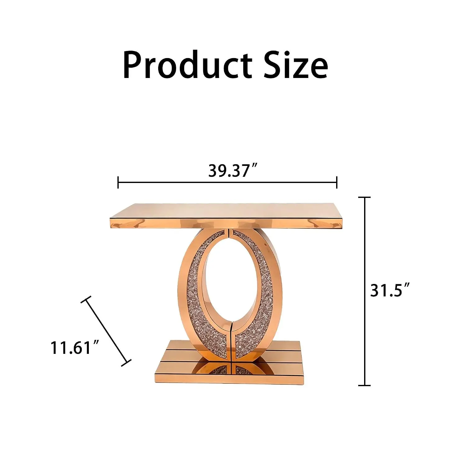 Oval Wall Mirror & Console Table Set 39.37