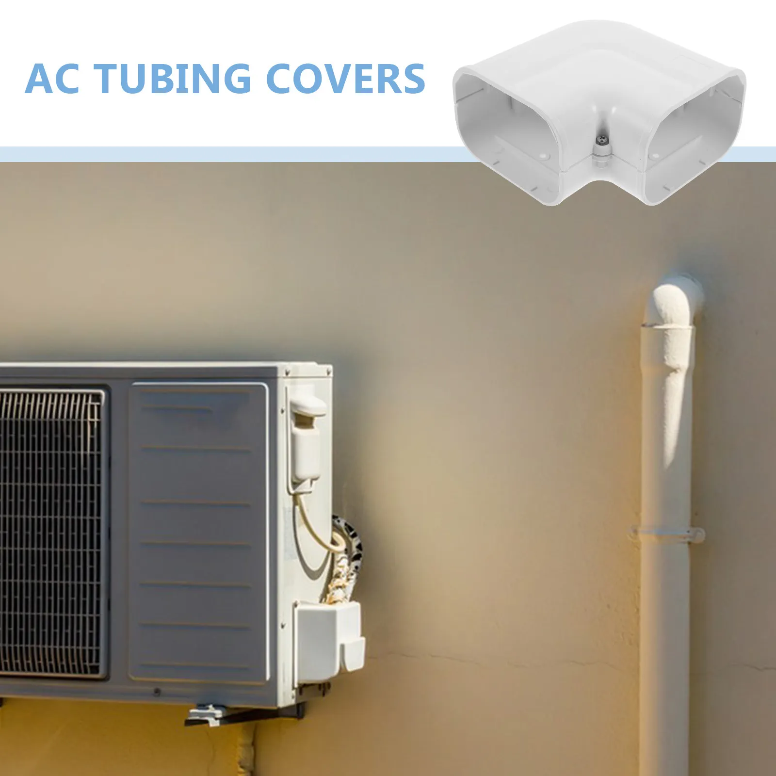Air Conditioner Parts 90 Degree Flat Bend Duct Cover PVC Tubing Decorative Cover for Wall Corner Installation Tubing Covers