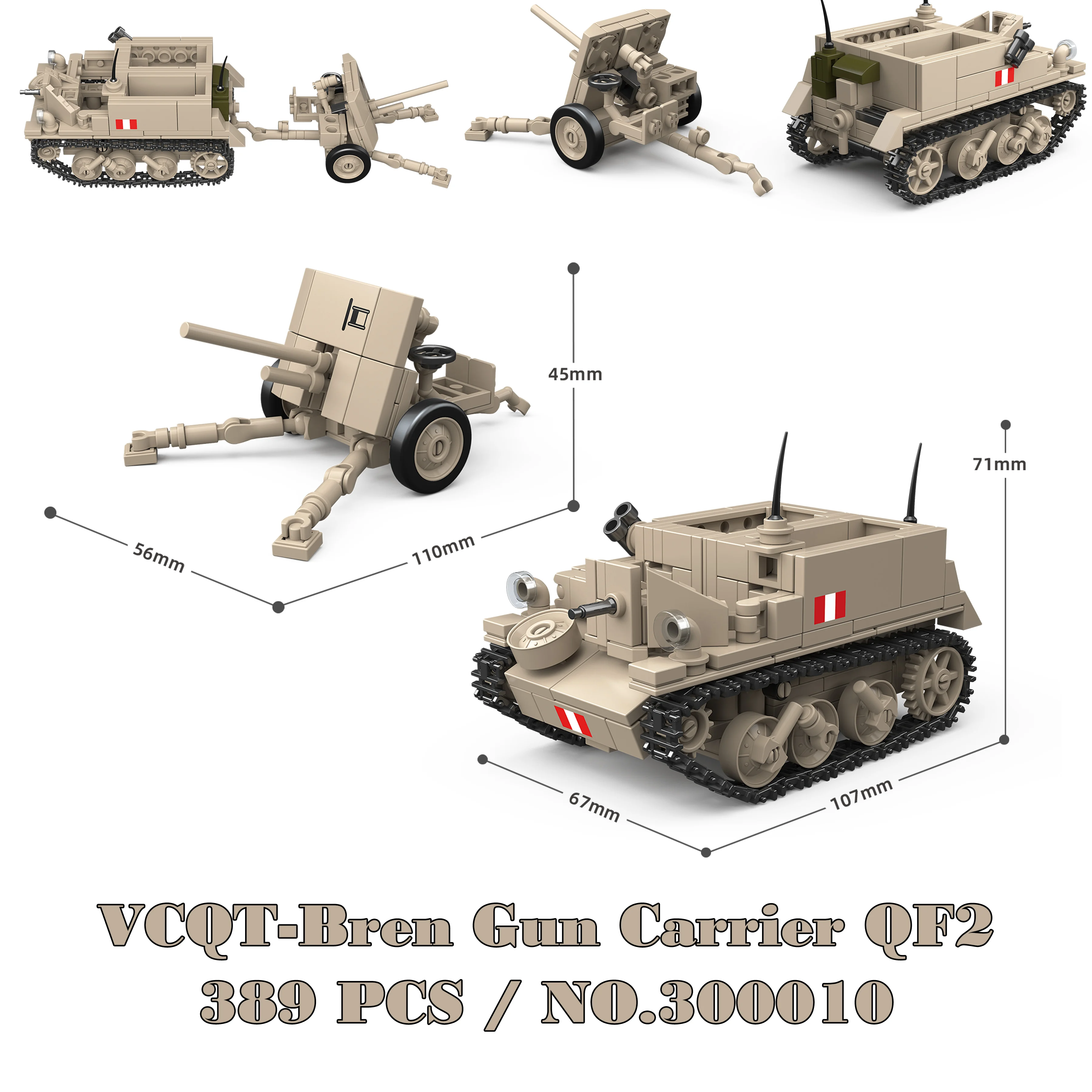 Militärpanzer Stuart SdKfz251 Panzer VI Sherman US Army Quan Guan WW2 Soldatenfigur Modellbausatz Bausteine Kinder Spielzeug – Detail 21