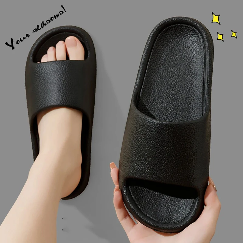 Thick Platform Bathroom Home Slippers Women Fashion Soft Sole EVA Indoor Slides Men sandals 2023 Summer Non-slip Flip Flops