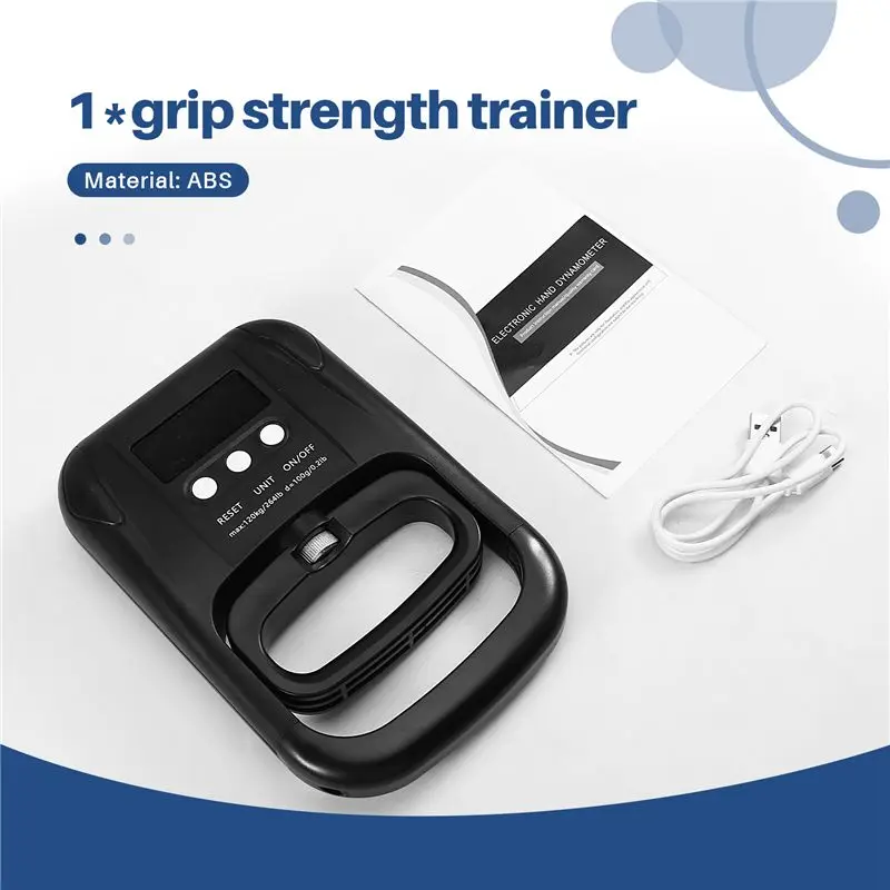 ABJX New USB Digital Hand Grips Strength Tester EH201, 120Kg/265Lbs Electronic Dynamometer With LCD