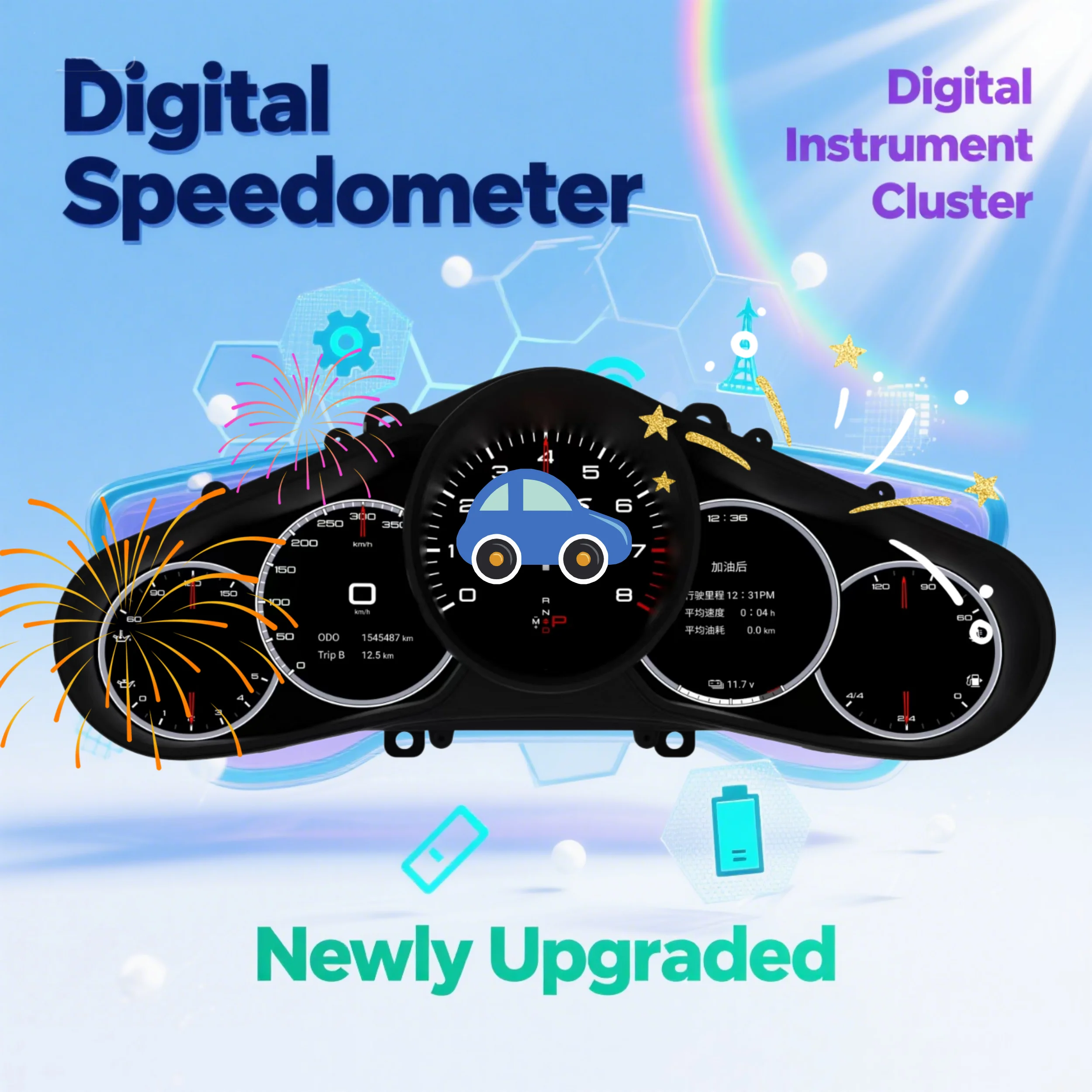 

12.3" Car LCD Instrument Panel For Porsche 911 2012-2019 Virtual Cockpit Speedometer Digital Dashboard Cluster Linux Display