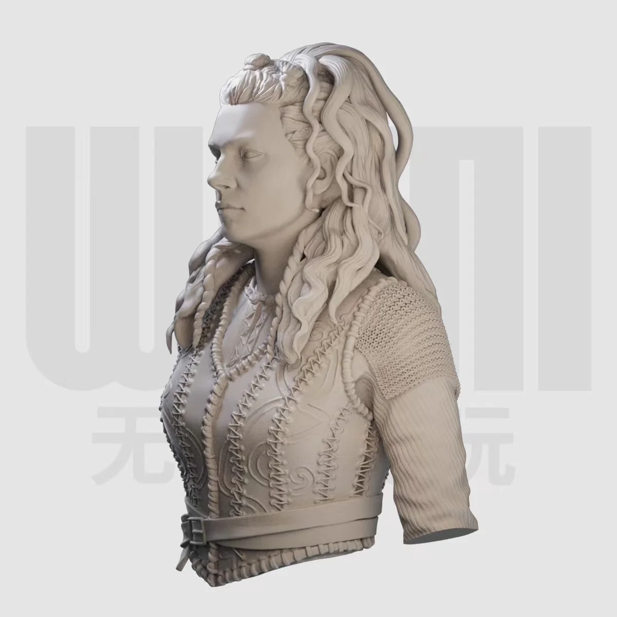 1/10 shield female bust resin white model GK figure model