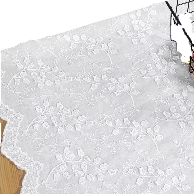 3D Applique Relief Cotton Fabric, 136cm Wide, New Curtain Tablecloth, Home Textile Lace Fabric, RS4392