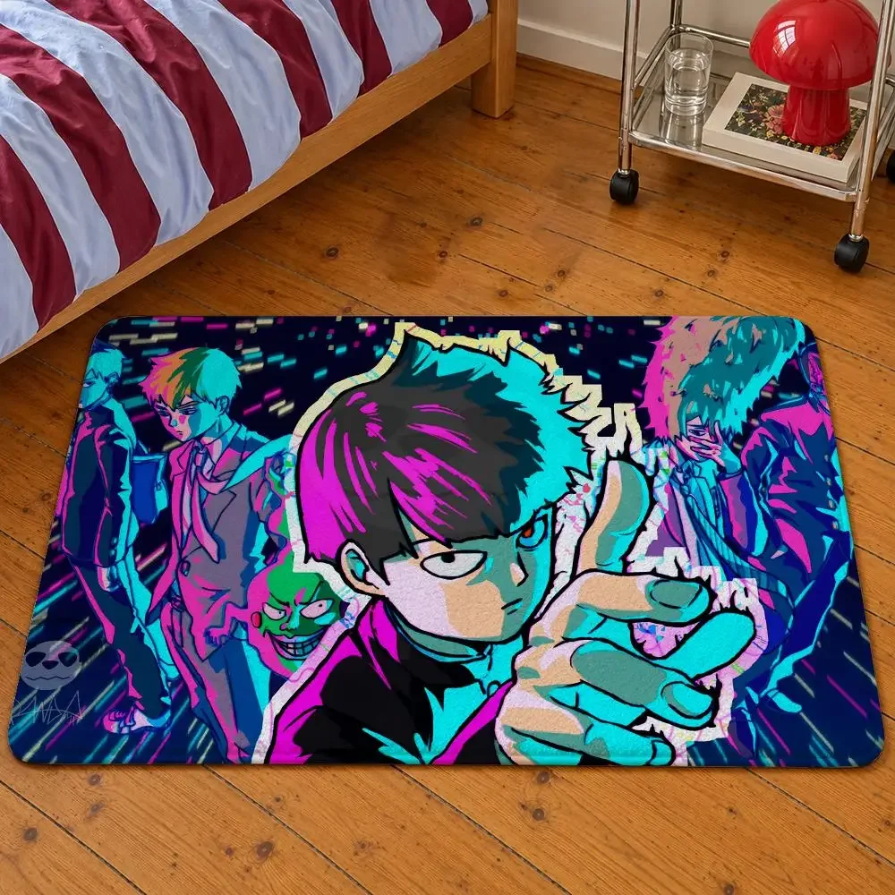 Anime Mob Psycho 100 Mob Reigen Dimple Floor Mat Soft Flannel Entrance Doormat Non-Slip Washable Rug For Bedroom Home Decor
