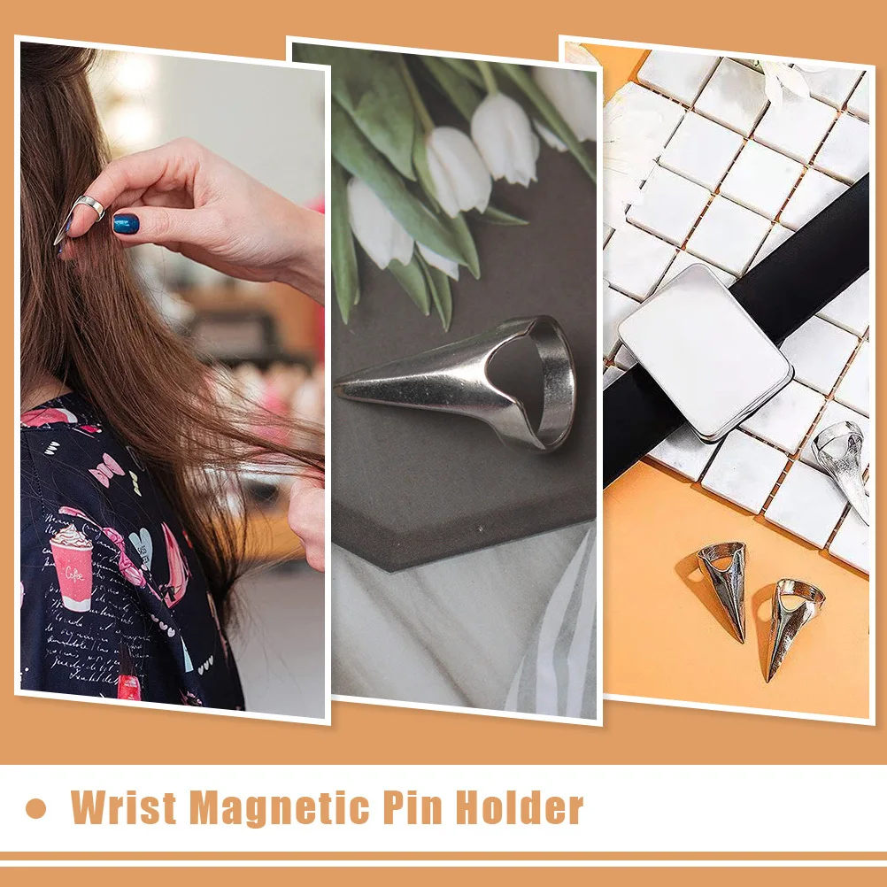 

1 комплект, магнитная заколка для волос, набор колец, серебряный инструмент для разделения волос для плетения бликов, наращивания, держатель на запястье, аксессуар для укладки