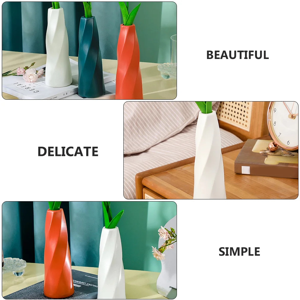 

3Pcs Stylish Flower Bottle Set Fresh Simple Vase for Home Office Mall Exhibition Decoration Environmentally Friendly Material