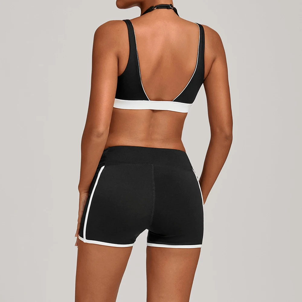 النساء 2 قطعة بدلة اللياقة البدنية الصالة الرياضية اليوغا مجموعة الرياضة تجريب رياضية الإناث رياضة الصدرية الدراجات السراويل دعوى ملابس لليوجا ملابس رياضية #4