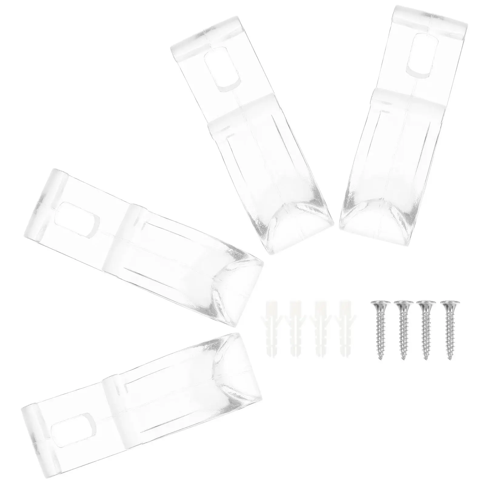 

4 Pcs Curtain Positioning Hook Clear Clips Blind for Roller Shades Window Decorative Hooks Cord Safety Pom Drape Loop
