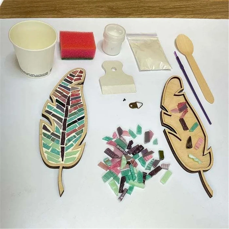 H7EA Kits d'artisanat mosaïques bricolage avec outils pour enfants adultes débutants décoration maison artisanat fait à