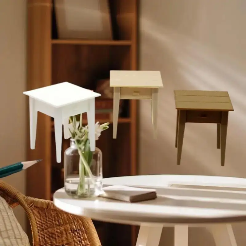 Dollhouse Miniature 1 Piece Furniture Model, Bedside Table Doll House Decoration