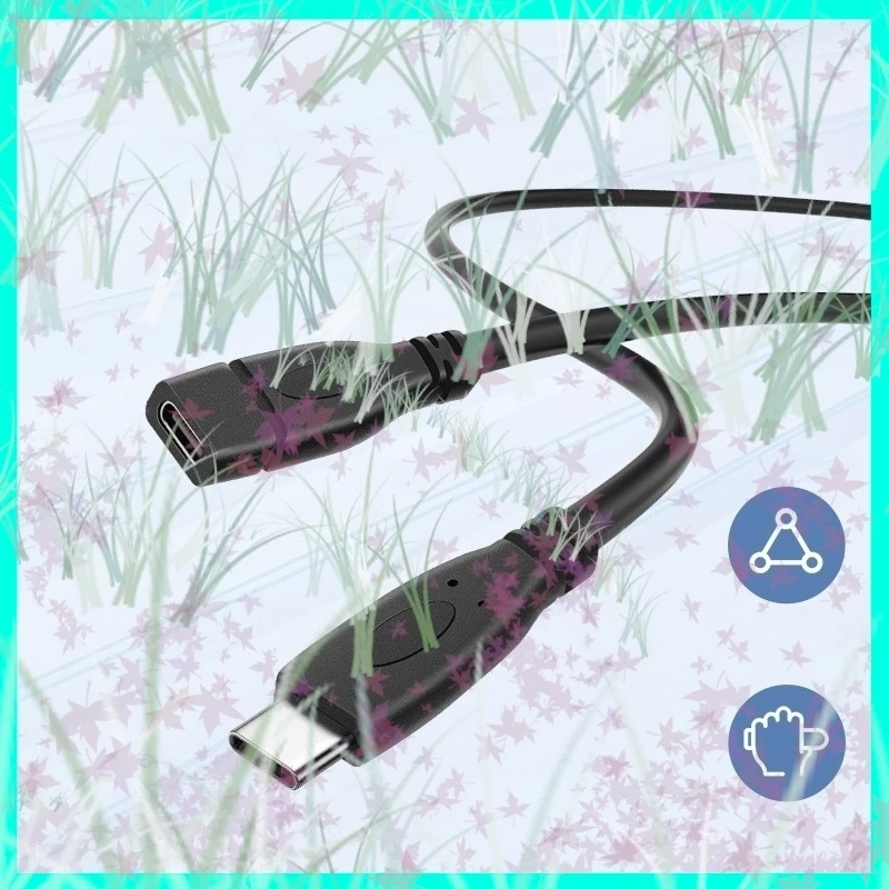 1/5/10pcs 2-pin 4-pin Data line 25cm USB 2.0 Type-C Power Supply Extension Wire Cable Charger Connector Male Female Plug E3