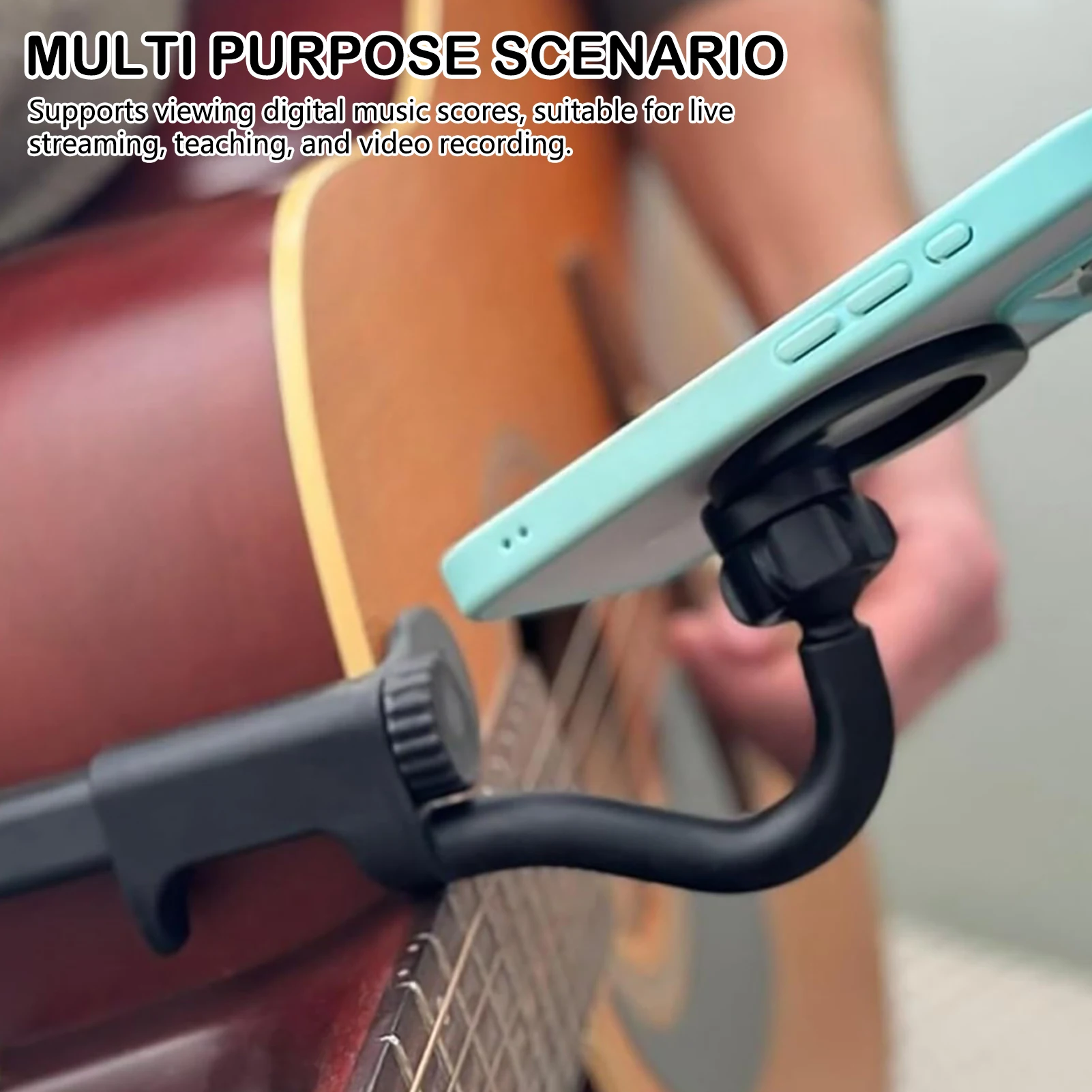 المغناطيسي الغيتار القيثارة حامل هاتف قابل للتعديل الهاتف جبل ل 6-10 سنتيمتر سمك المحمولة للتدريس المباشر تسجيل الفيديو
