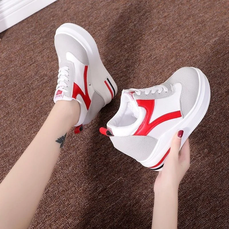 2022 Classic Fashion Woman sneakersy na wysokiej podeszwie wiosna buty damskie kobieta czarne białe trampki oddychające Zapatos Casual Mujer