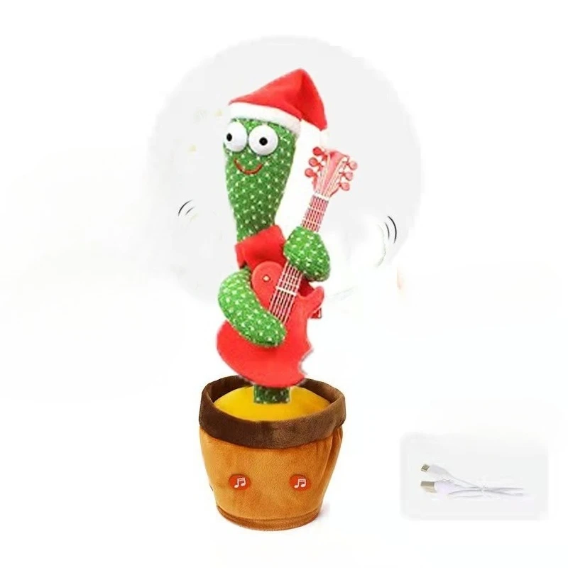 

home table decoration Hallowee Christmas cactus Magic Dancing Voice Artificial Plant Twisting Music Song Birthday Gift