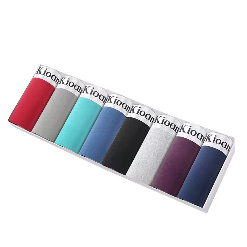 

8 шт., сексуальное мужское нижнее белье, однотонные шорты, трусы из мягкой ткани, мужские шорты-боксеры, новые модные дышащие мужские трусы