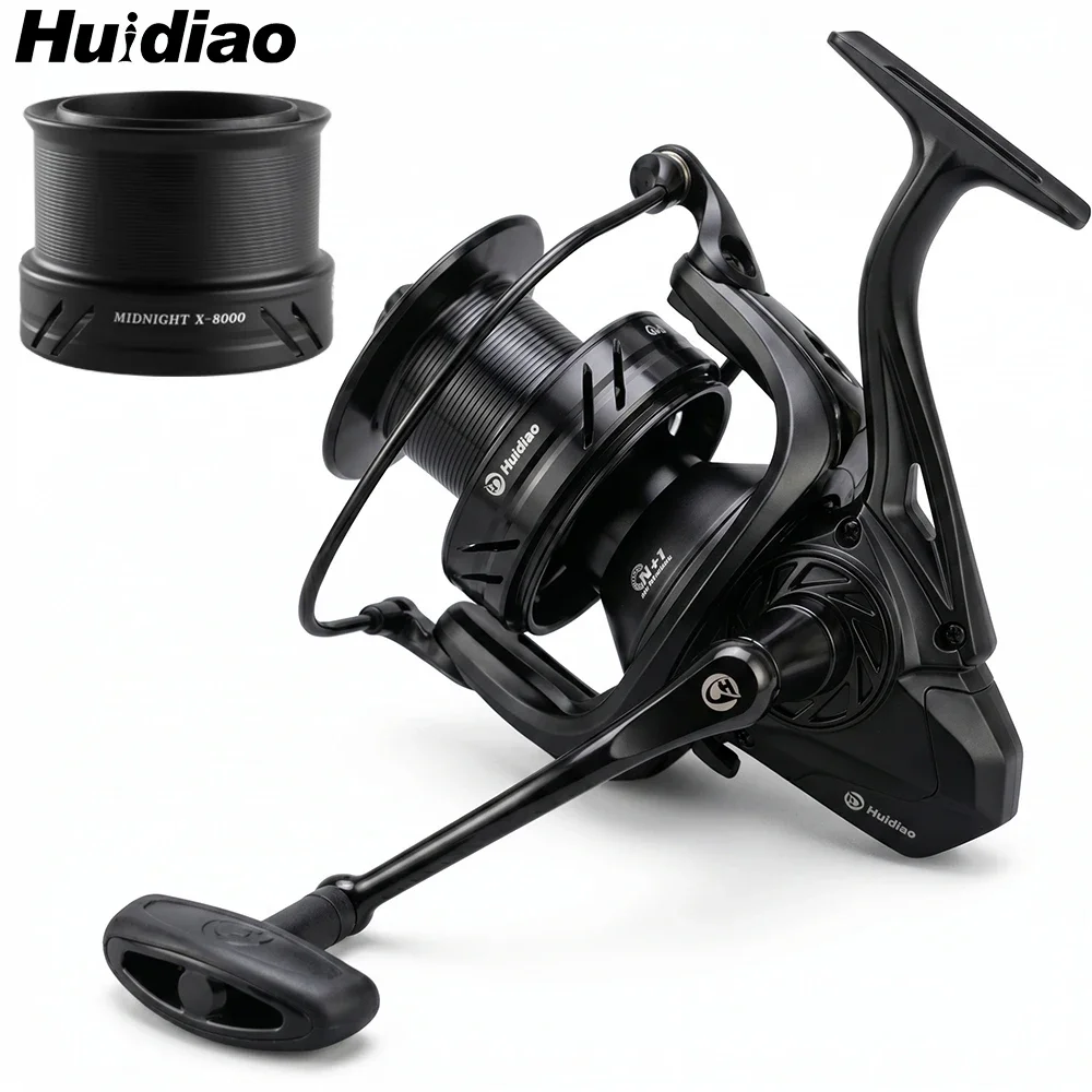 HUIDIAO Big Game Spinnrolle 8000-14000 25KG Max Bremskraft 4.8:1 Weitwurf-Surf-Angelrolle Salzwasser-Korrosionsbeständig