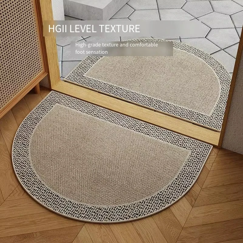 VIKAMA High-End Semi-Circular Velvet Floor Mat For Entrance, Door And Door, Waterproof Floor Mat For Home Decoration