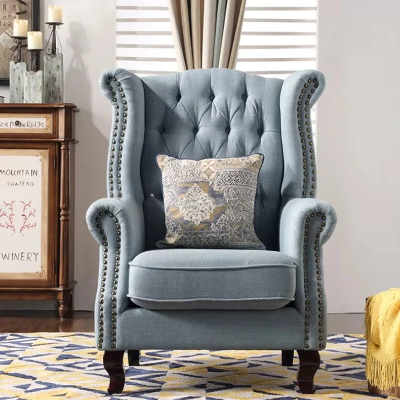 Modern Tufted Wing Back Sofa Chair Hot Sale Home Office Apartment Dining Room Living Room Cooling Fabric