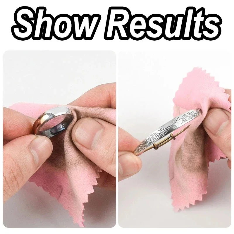 10/40PCS 8x8cm Silver Polishing Cloth Jewelry Watch Phone Screen Glasses Double-sided Wiping Cloth Jewelry Care Cleaning Tool