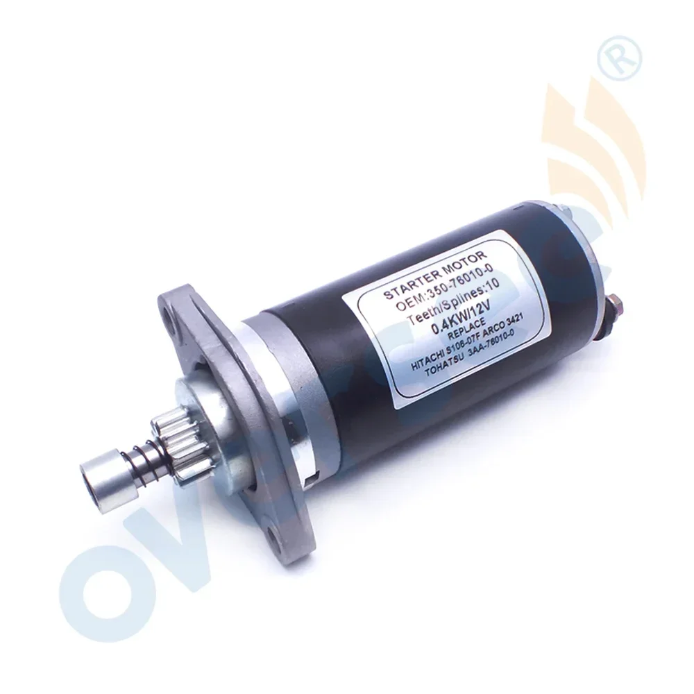 Oversee 350-76010 Starter For Tohatsu Outboard Motor 2T 8/9.8/15/18HP 1992-06 350-76010-0M 3AA-76010 3421 6L2-81800-11
