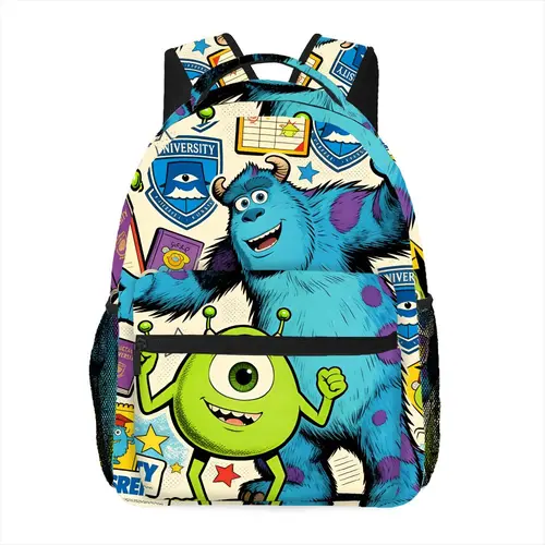 Imagen 2 del producto Mochila Monsters Inc Sully Mike Wazowski, bolso escolar con estampado de dibujos animados de anime, bolso de viaje impermeable de gran capacidad para niños y adolescentes