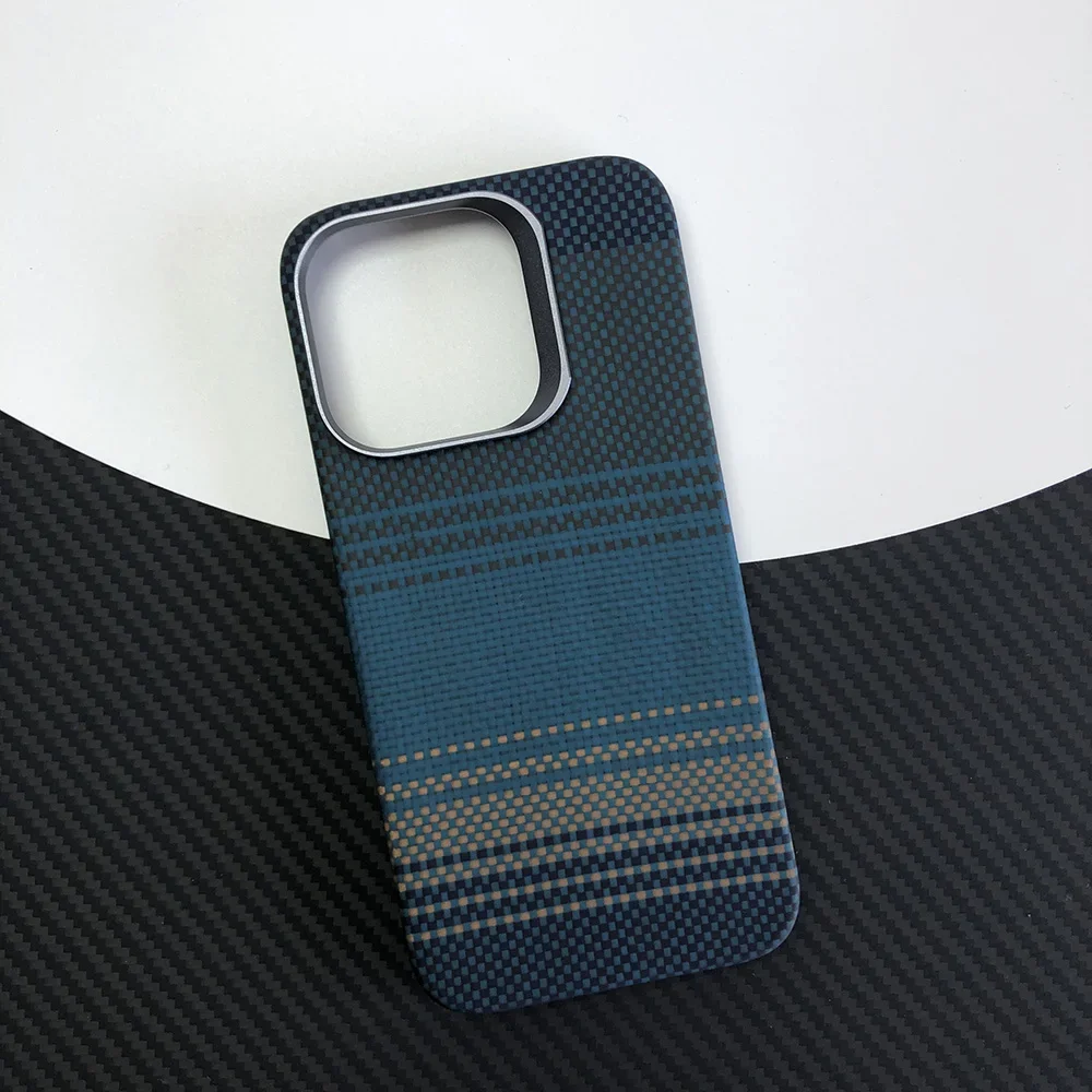 Phone colorful case for Apple iPhone 15 Pro ip15 ip15pro ip Kevlar case real Aramid Carbon Fiber case Geometric lightweight 3-4