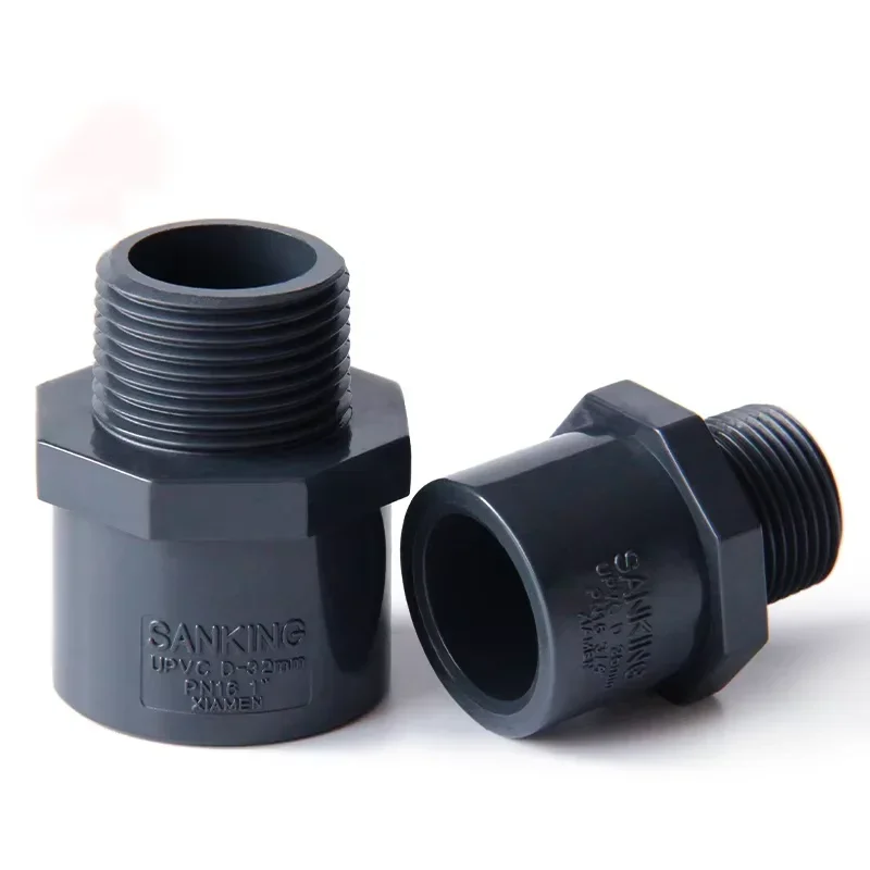 1/2" 3/4" 1" 1-1/4" 1-1/2" 2" BSP Male Thread 20/25/32/40/50/63mm Socket Straight PVC Pipe Fitting Water Connector Chemical Part