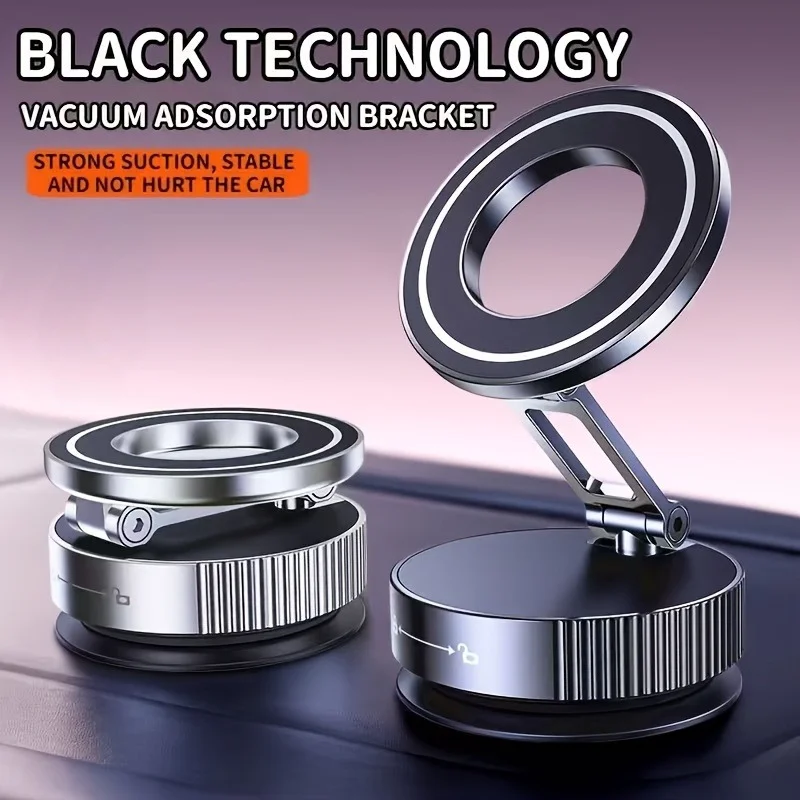 Magnetische Vakuum-Handyhalterung 360° °   Verstellbarer Halter mit starkem Saugnapf, Navigationsdesign, Ständerhalter für Auto, universell, 2026