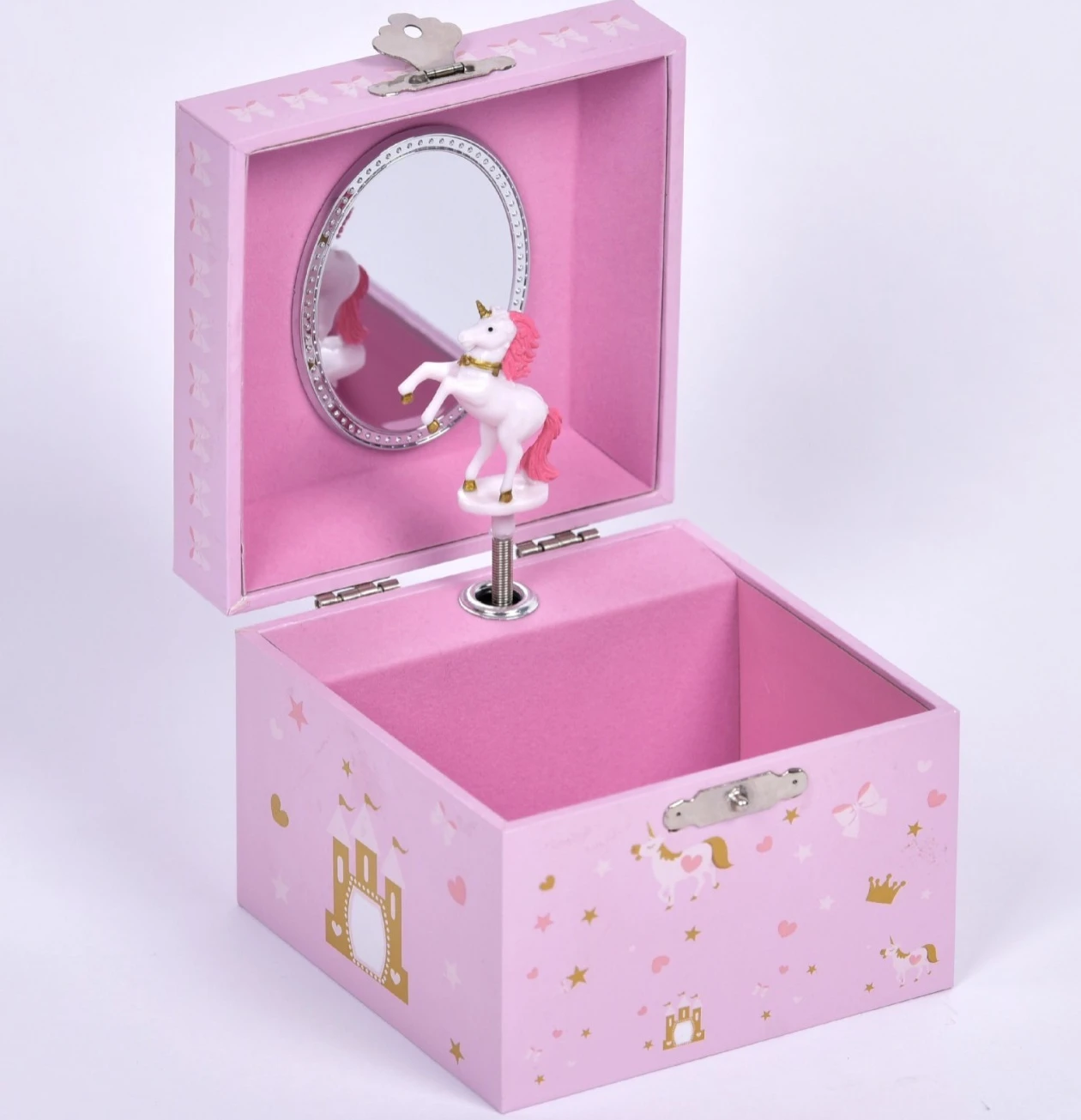 

Princess Pink Music Storage Organizer Box with Mirror Rotating Hose Girls Ideal Valentine's Day Birthday Gift Christmas Present