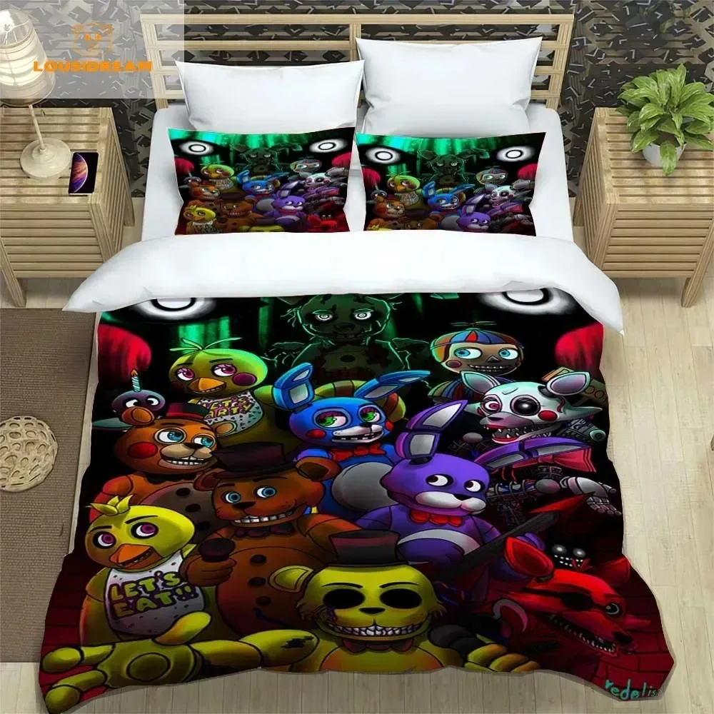 F-Five-Nights At Freddy´s FNAF Bedding Sheet Set King Twin Double Child Bedding Mircofiber or Polyester Duvet Cover