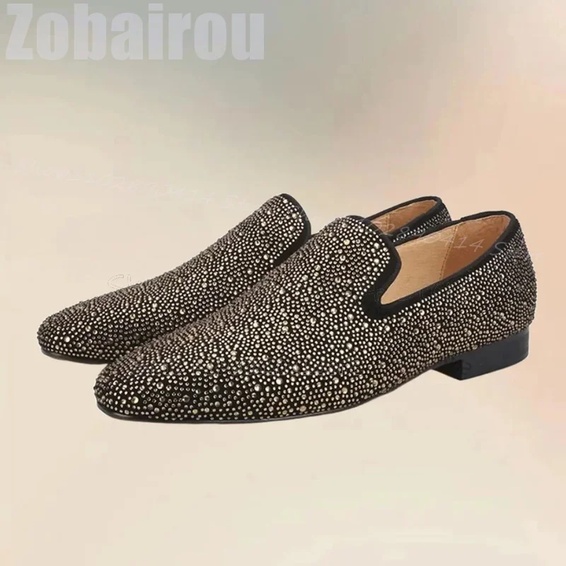 

Rhinesotne Decor Low Top Square Toe Loafers Fashion Slip On Men Shoes Luxurious Handmade Party Banquet Wedding Men Dress Shoes