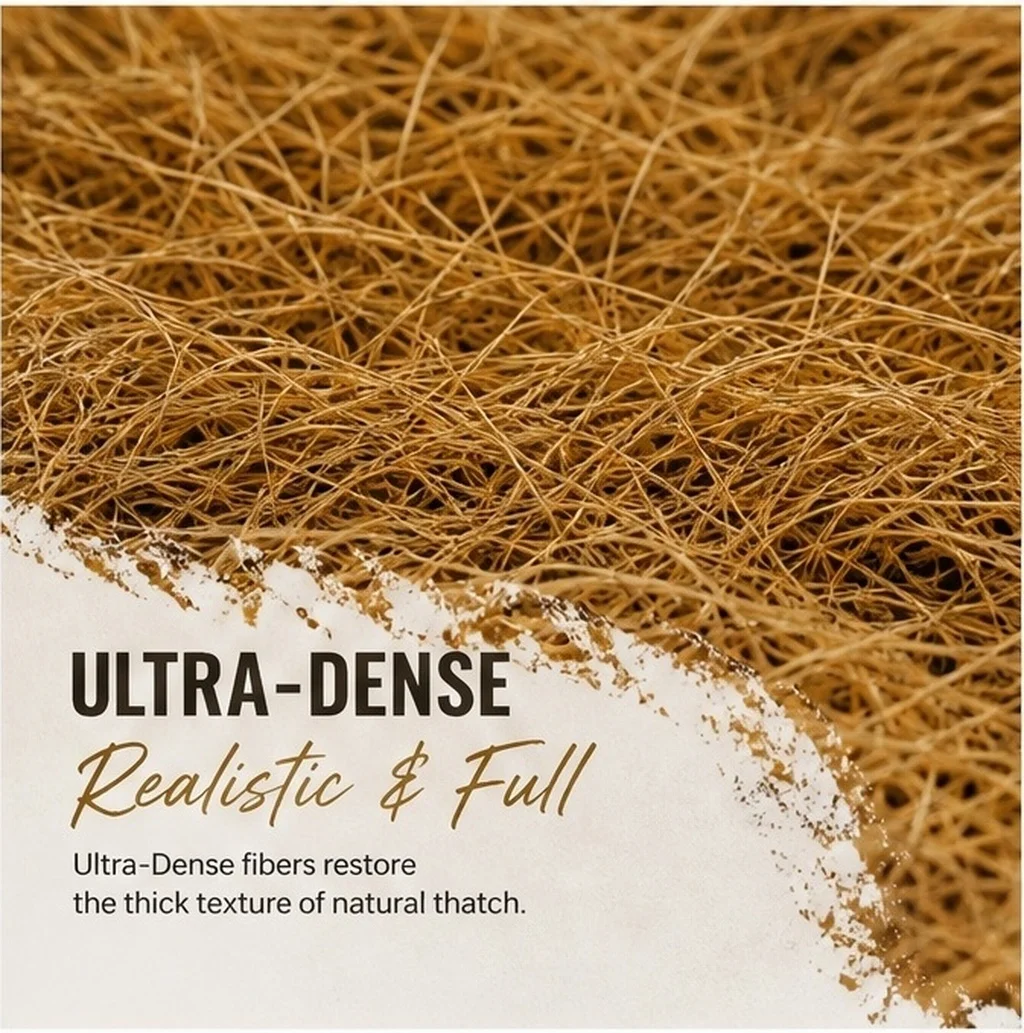 Natural Color Artificial Straw Roof Simulated Thatch Roll Garden Patio Outdoor Decorative Cover Blind Grass Fake Straw Roof