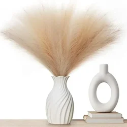 100PCS Artificial Pampas Grass Simulation Feather Festival Wedding Prop Reed Hair Home Decoration Ornament Flower Arrangement
