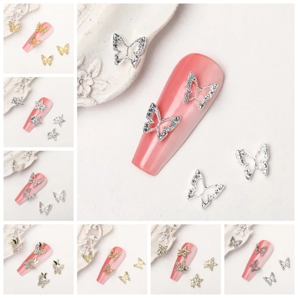 10 stks/set Nagelaccessoires Vlinder Nageldecoraties Kristal Nagelbedels DIY Nagelornamenten Ster Nagelsteentjes Legering